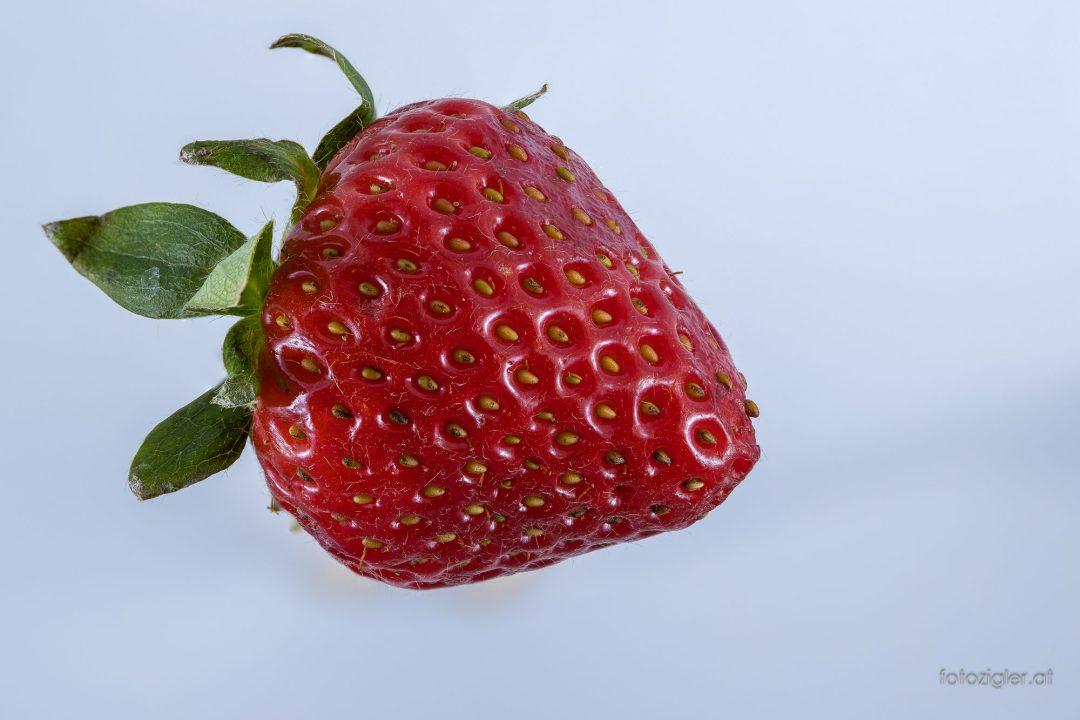 Erdbeere mit Fokus-Stacking und Fokus-Bracketing